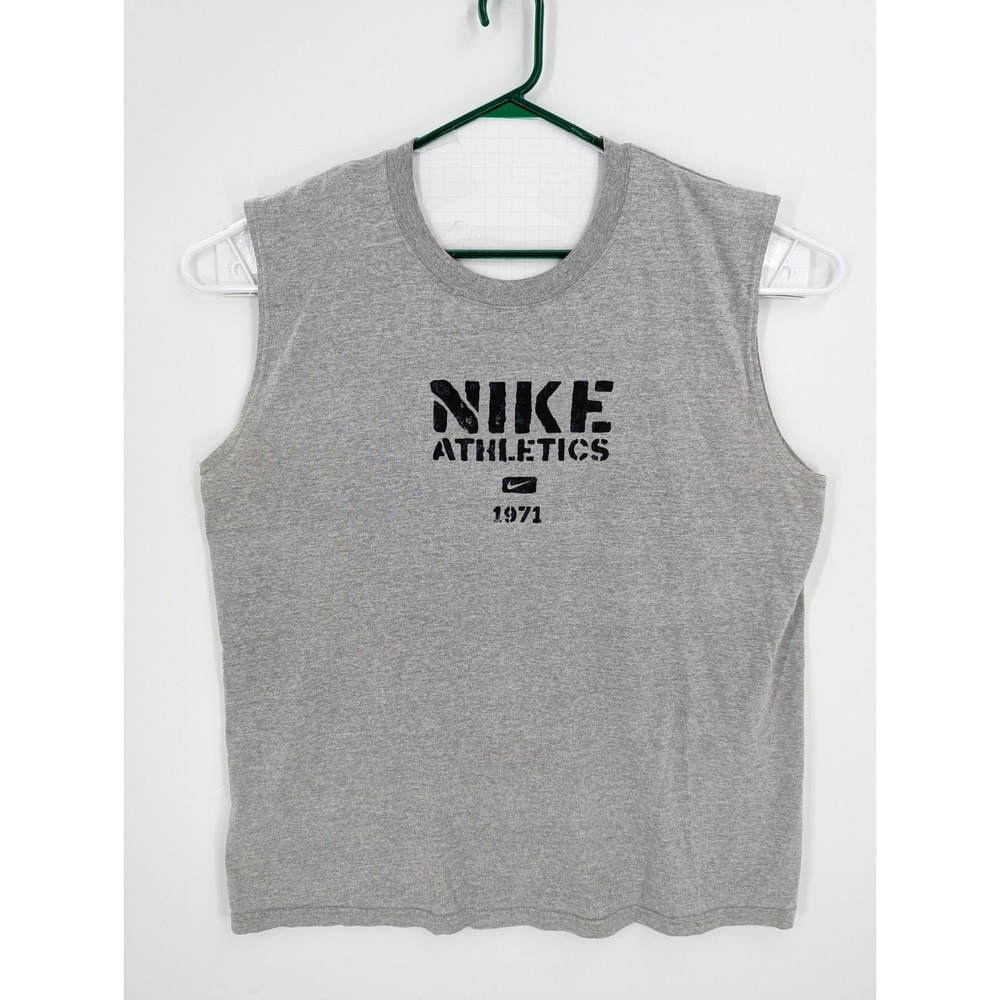 Nike VTG 2000's Men's Nike Athletics Sleeveless Cutoff Tee Shirt XL MADE IN USA!